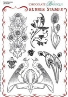 Fleurs Nouveau Rubber stamp sheet - A5